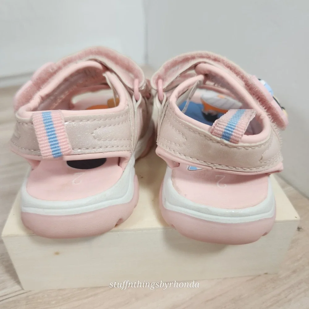 Disney Junior Minnie & Mickey Mouse Pink Sandals Toddler Size 2 Kids Shoes